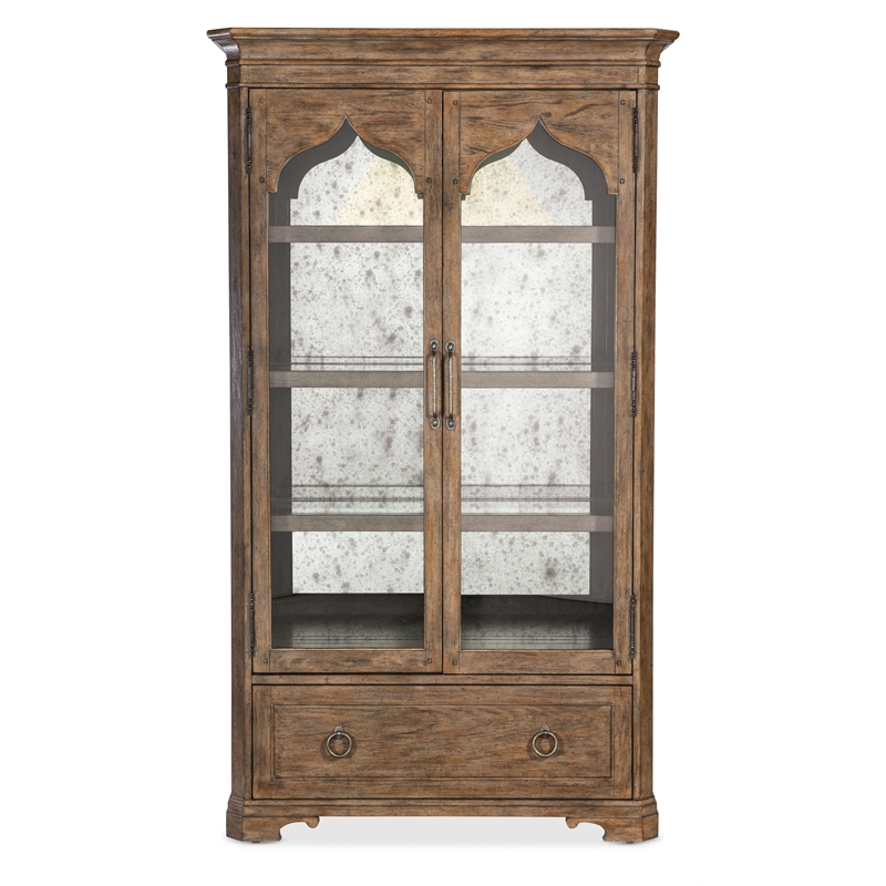 Hooker Furniture  Americana Wood Display Cabinet in Brown