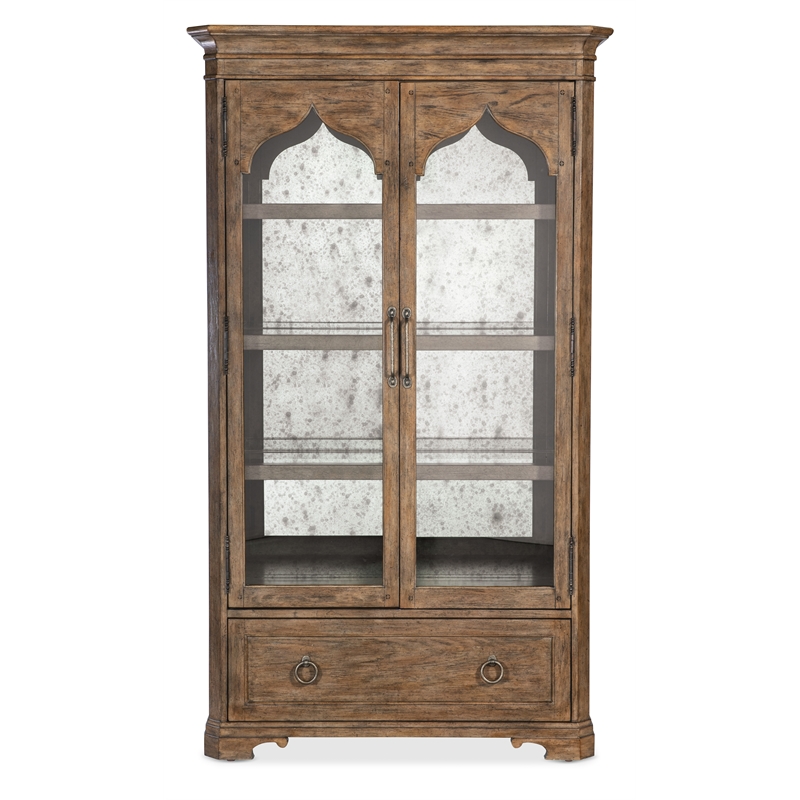 Hooker Furniture  Americana Wood Display Cabinet in Brown