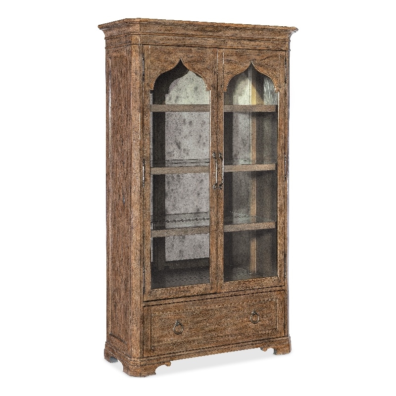 Hooker Furniture  Americana Wood Display Cabinet in Brown