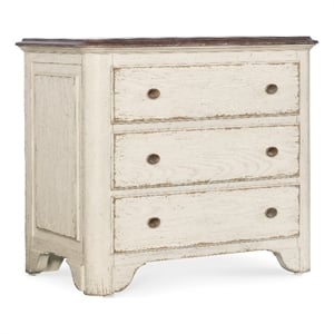 Americana Three-Drawer Wood Nightstand in White by Hooker Furniture