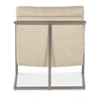 Moody Beige Leather Metal Chair with Silver Frame by Hooker Furniture