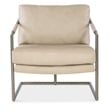 Moody Beige Leather Metal Chair with Silver Frame by Hooker Furniture