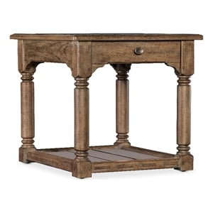 Americana Wood End Table in Brown by Hooker Furniture