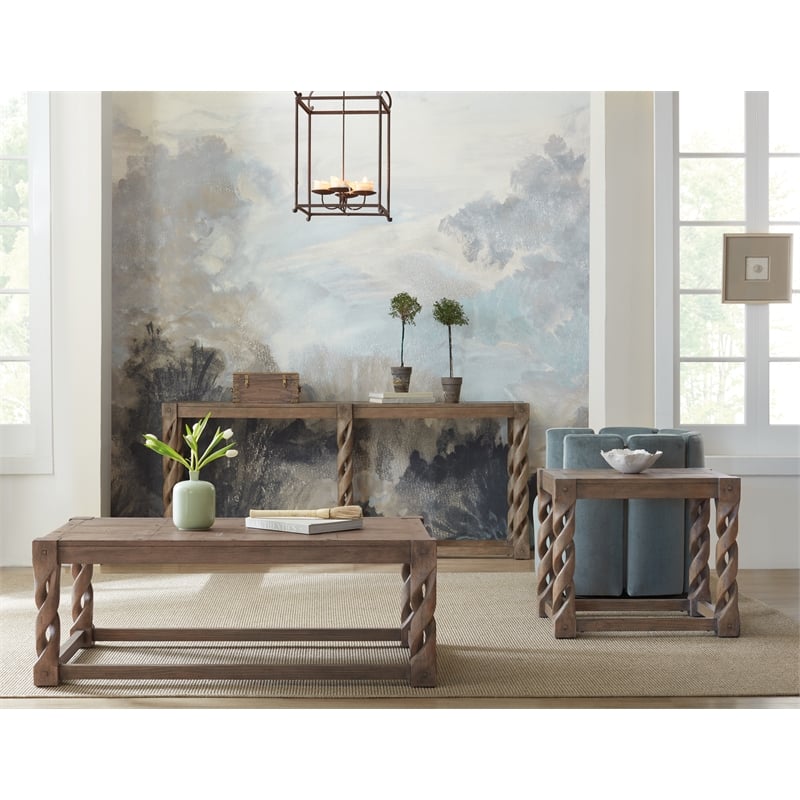 Commerce & Market Jack O'bein Wood Skinny Console in Brown Finish