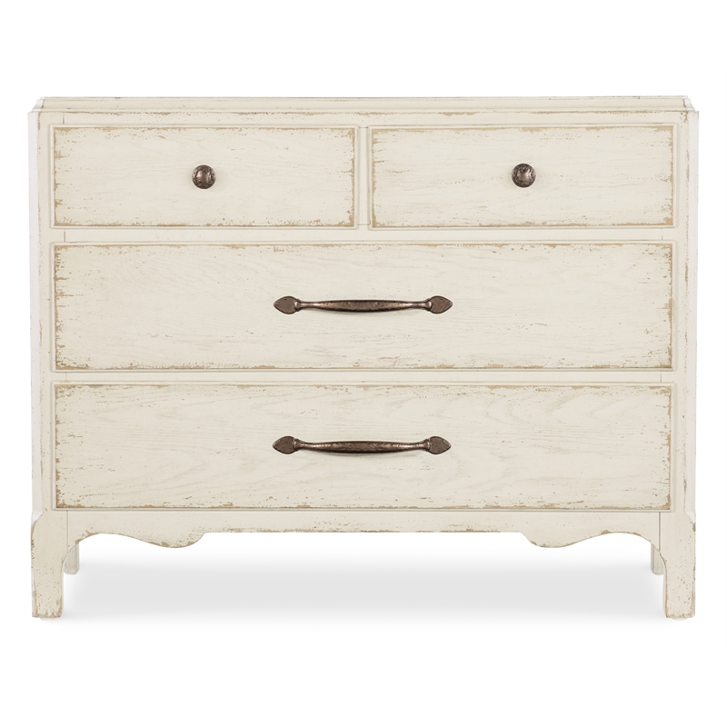 Americana Wood Four Drawer Bachelor Chest in White by Hooker Furniture