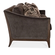 Sophia Fabric Sofa in Brown with Flared Wooden Legs by Hooker Furniture