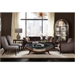 Sophia Fabric Sofa in Brown with Flared Wooden Legs by Hooker Furniture