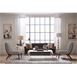 Sophia Fabric Sofa in Brown with Flared Wooden Legs by Hooker Furniture