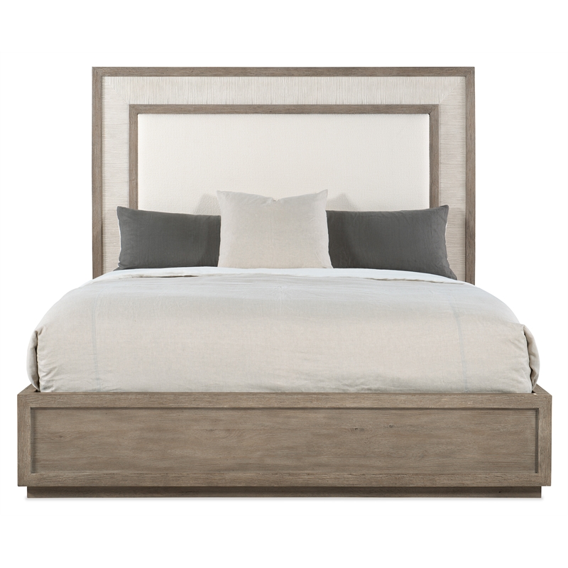 Hooker Furniture Serenity Rookery King Upholstered Panel Bed in Gray Wood