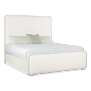 Hooker Furniture Serenity Ashore Cal King Upholstered Panel Bed in White Wood