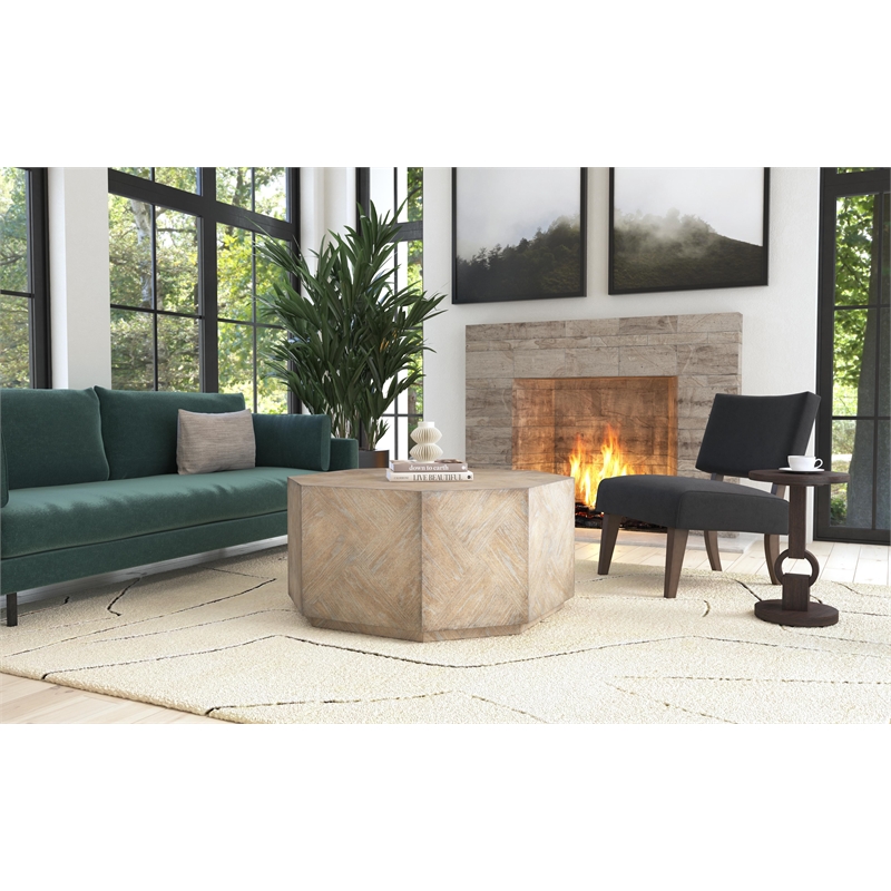 Commerce & Market Round Side Table in Brown Wood by Hooker Furniture