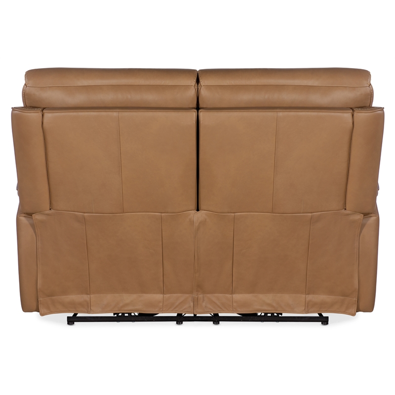 Lyra Zero Gravity Power Loveseat with Power Headrest in Brown Leather by Hooker