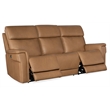 Lyra Zero Gravity Power Sofa with Power Headrest in Brown Leather by Hooker