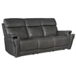 Lyra Zero Gravity Power Sofa with Power Headrest in Gray Leather by Hooker