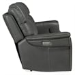 Lyra Zero Gravity Power Sofa with Power Headrest in Gray Leather by Hooker