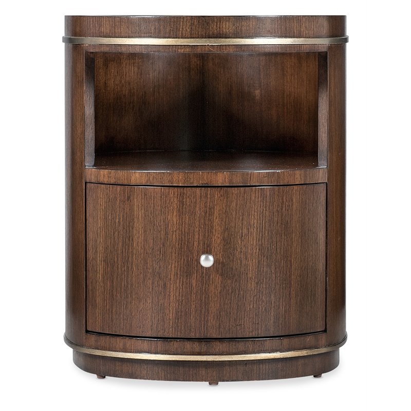 Melange Contours Side Table in Dark Brown Wood by Hooker Furnishings