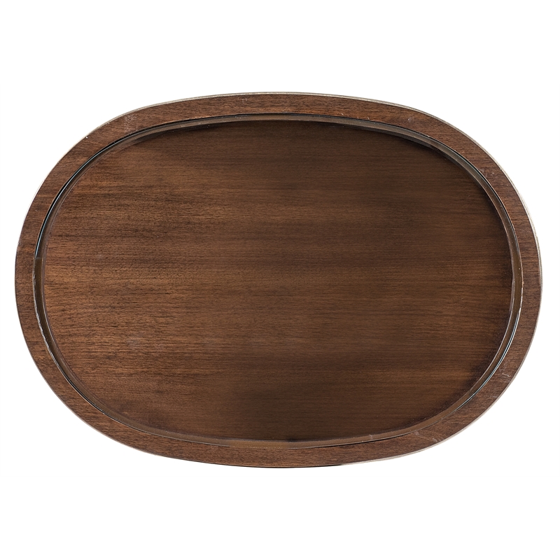 Melange Contours Side Table in Dark Brown Wood by Hooker Furnishings