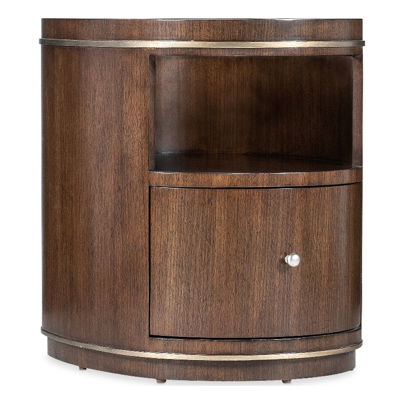 Melange Contours Side Table in Dark Brown Wood by Hooker Furnishings