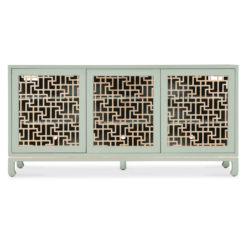 Commerce & Market Trellis Entertainment Credenza in Green Wood by Hooker