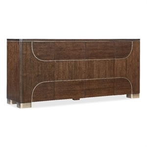 Melange Contours Credenza in Dark Brown Wood by Hooker Furnishings
