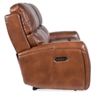Crosby Pwr Sofa with Pwr Headrest and Lumbar in Brown Leather by Hooker