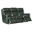 Hamilton Power Sofa with Power Headrest in Green Leather by Hooker Furnishings