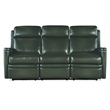 Hamilton Power Sofa with Power Headrest in Green Leather by Hooker Furnishings