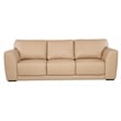 Keys Wide Arm Stationary Sofa in Beige Leather by Hooker Furnishings