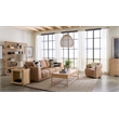 Keys Wide Arm Stationary Sofa in Beige Leather by Hooker Furnishings