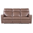 Twain Pwr Sofa w/Pwr Headrest and Lumbar in Brown Leather by Hooker Furnishings