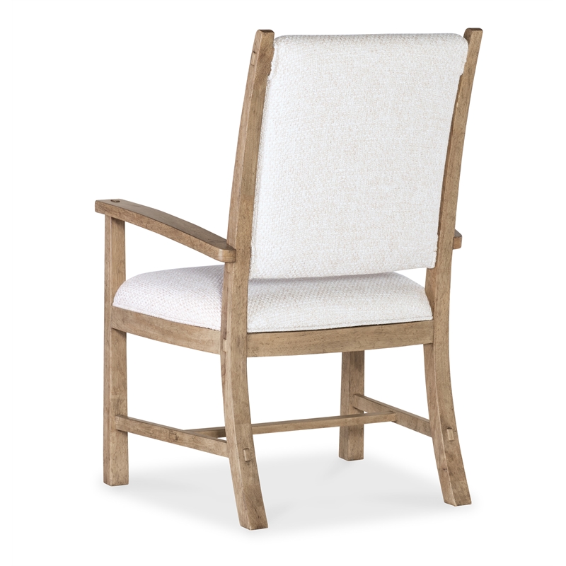 Vineyard Row Post Back Upholstered Arm Chair in Beige Wood by Hooker Furnishings