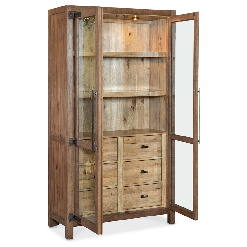 Vineyard Row Display Cabinet in Dark Brown Wood by Hooker Furnishings