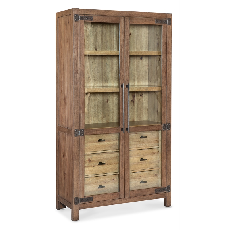 Vineyard Row Display Cabinet in Dark Brown Wood by Hooker Furnishings