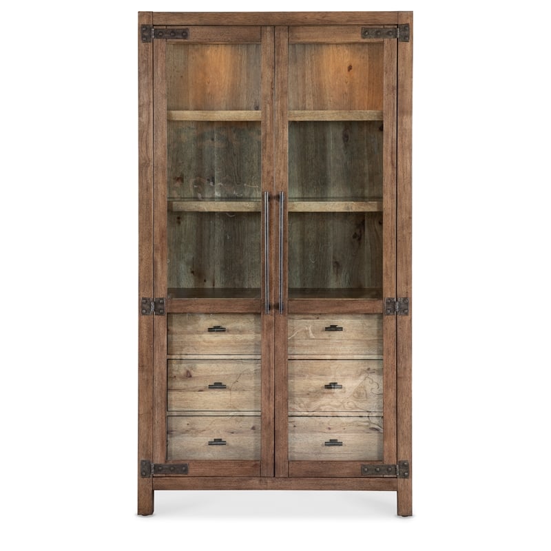 Vineyard Row Display Cabinet in Dark Brown Wood by Hooker Furnishings