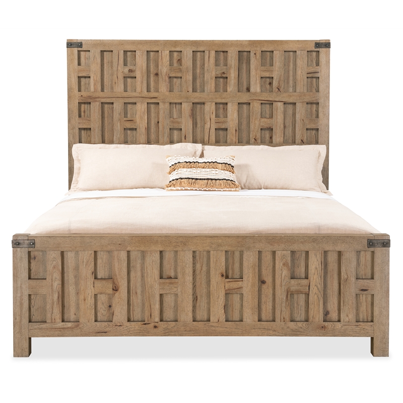Vineyard Row Queen Panel Bed in Light Natural Wood by Hooker Furnishings