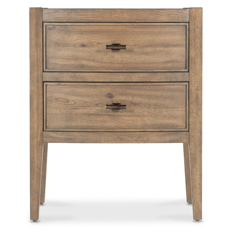 Vineyard Row Two Drawer Nightstand in Light Natural Wood by Hooker Furnishings