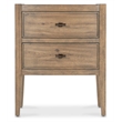 Vineyard Row Two Drawer Nightstand in Light Natural Wood by Hooker Furnishings