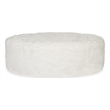 Barefoot Mega Plush Ottoman in White Fabric by Hooker Furnishings