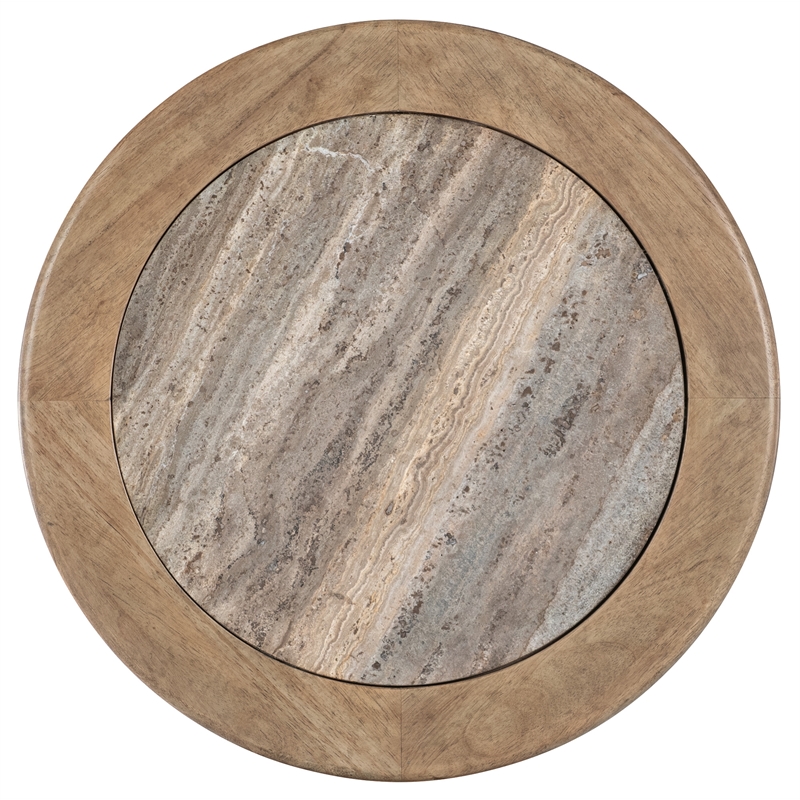 Vineyard Row Round Pedestal End Table in Natural Wood by Hooker Furnishings