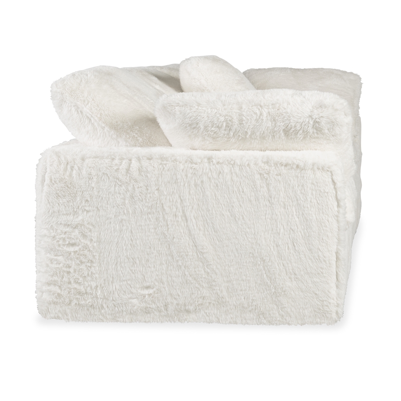 Barefoot Mega Plush 3-Seat Sofa in White Fabric by Hooker Furnishings
