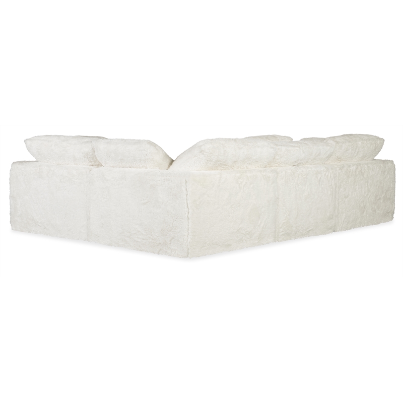 Barefoot 4-Seat Sectional in White Fabric by Hooker Furnishings