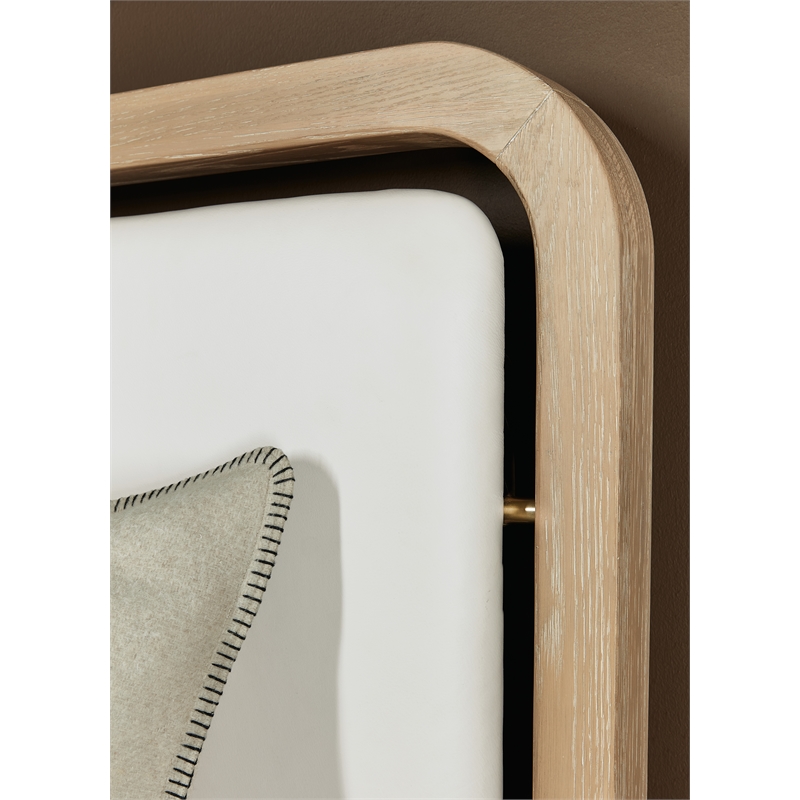 Banyon Bay King Panel Bed in Beige Leather by Hooker Furnishings