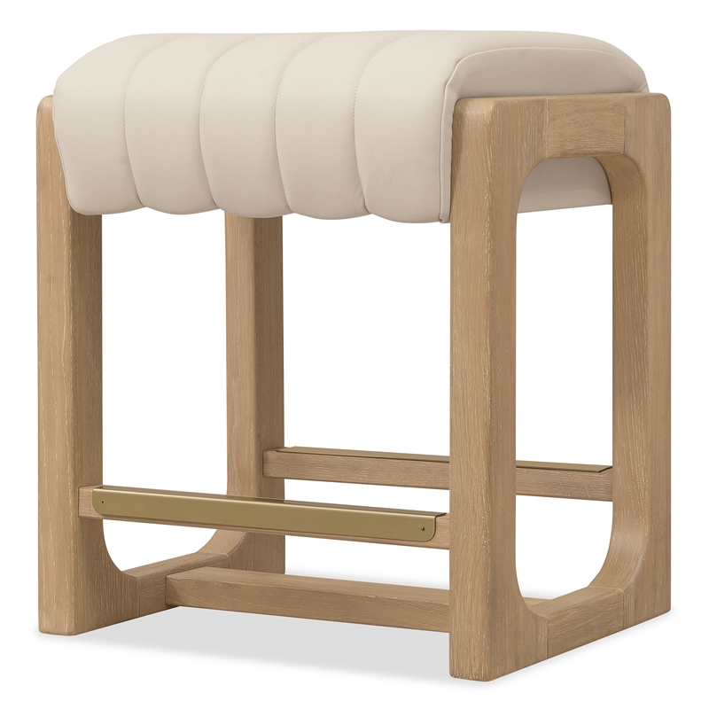 Banyon Bay Counter Stool in Beige Leather by Hooker Furnishings
