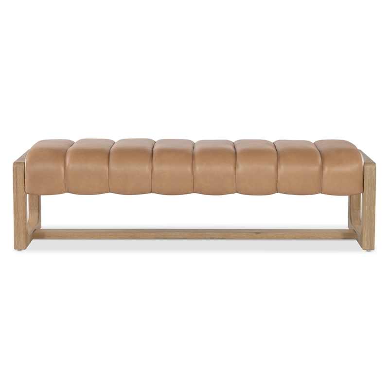 Banyon Bay Upholstered Bed Bench in Brown Leather by Hooker Furnishings