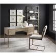Melange Flourish Etagere with Steel Frame on a Natural Wood Base by Hooker