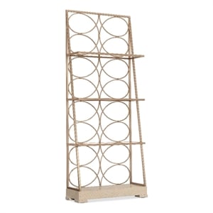 Melange Flourish Etagere with Steel Frame on a Natural Wood Base by Hooker