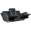 Nelson Blue Leather Zero Gravity Power Sofa with Power Headrest and Lumbar