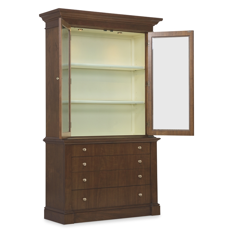 Archives Display Cabinet in Dark Natural Wood Finish by Hooker Furnishings