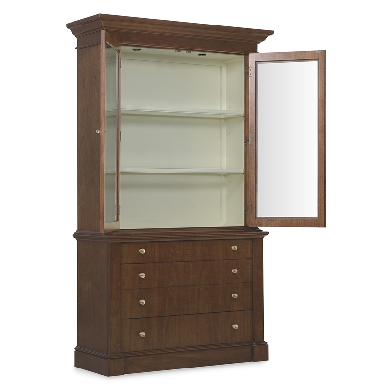 Archives Display Cabinet in Dark Natural Wood Finish by Hooker Furnishings