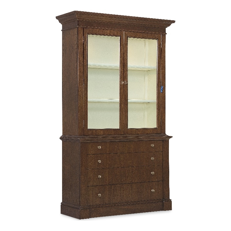 Archives Display Cabinet in Dark Natural Wood Finish by Hooker Furnishings